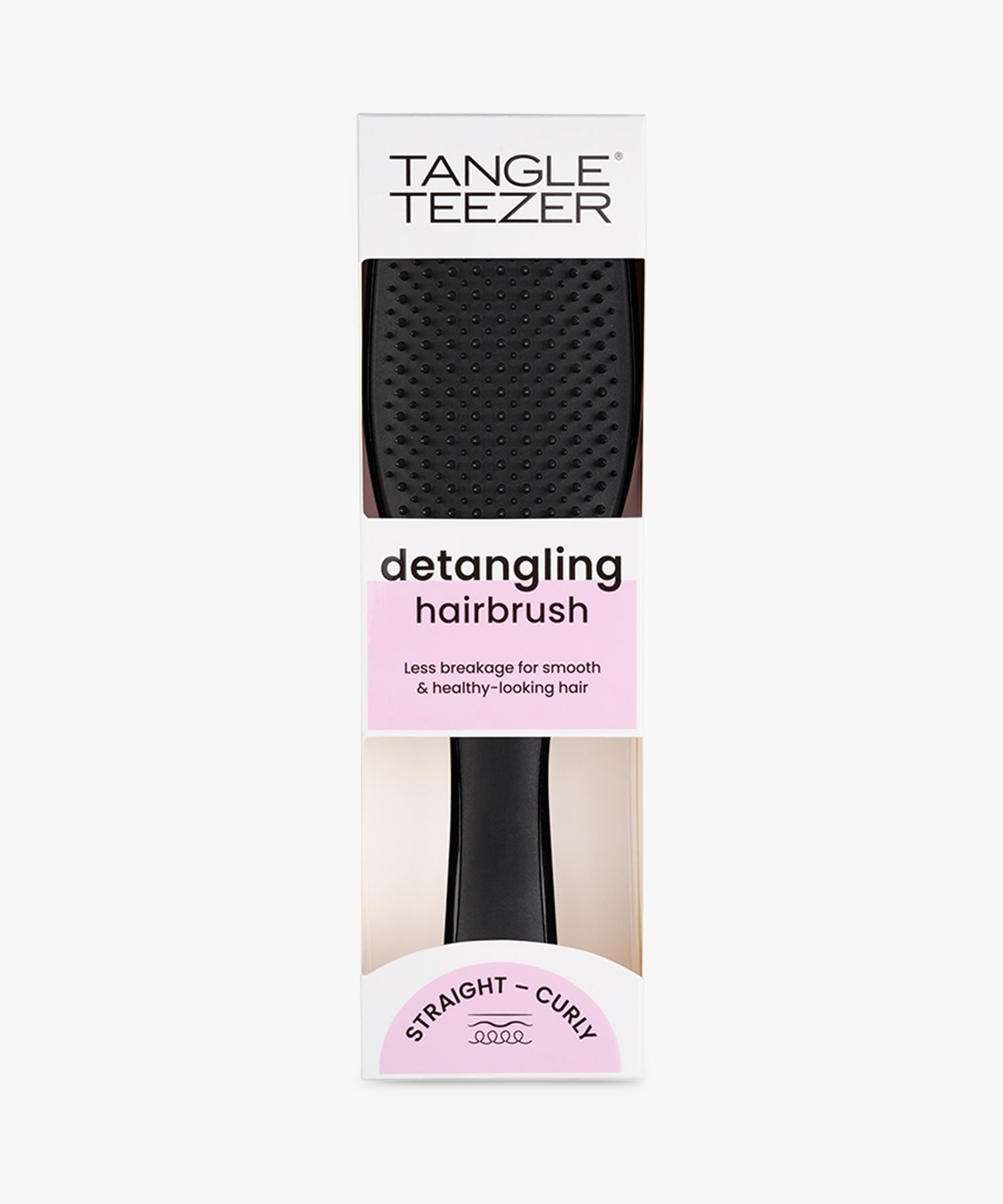 Tangle Teezer Detangling Hairbrush (Straight - Curly) #Midnight Black BoxShot