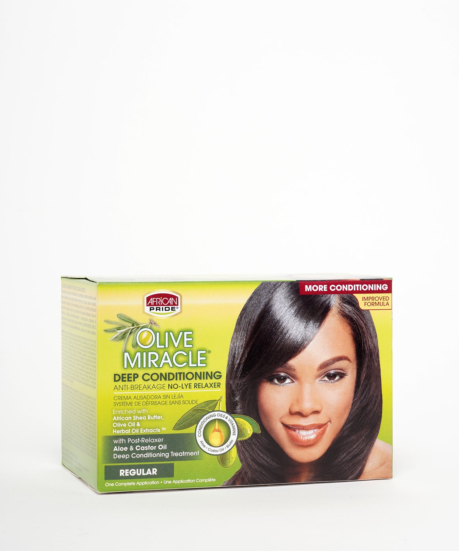 African Pride Olive Miracle Deep Conditioning No-Lye Relaxer (Regular) (1 Complete Application)