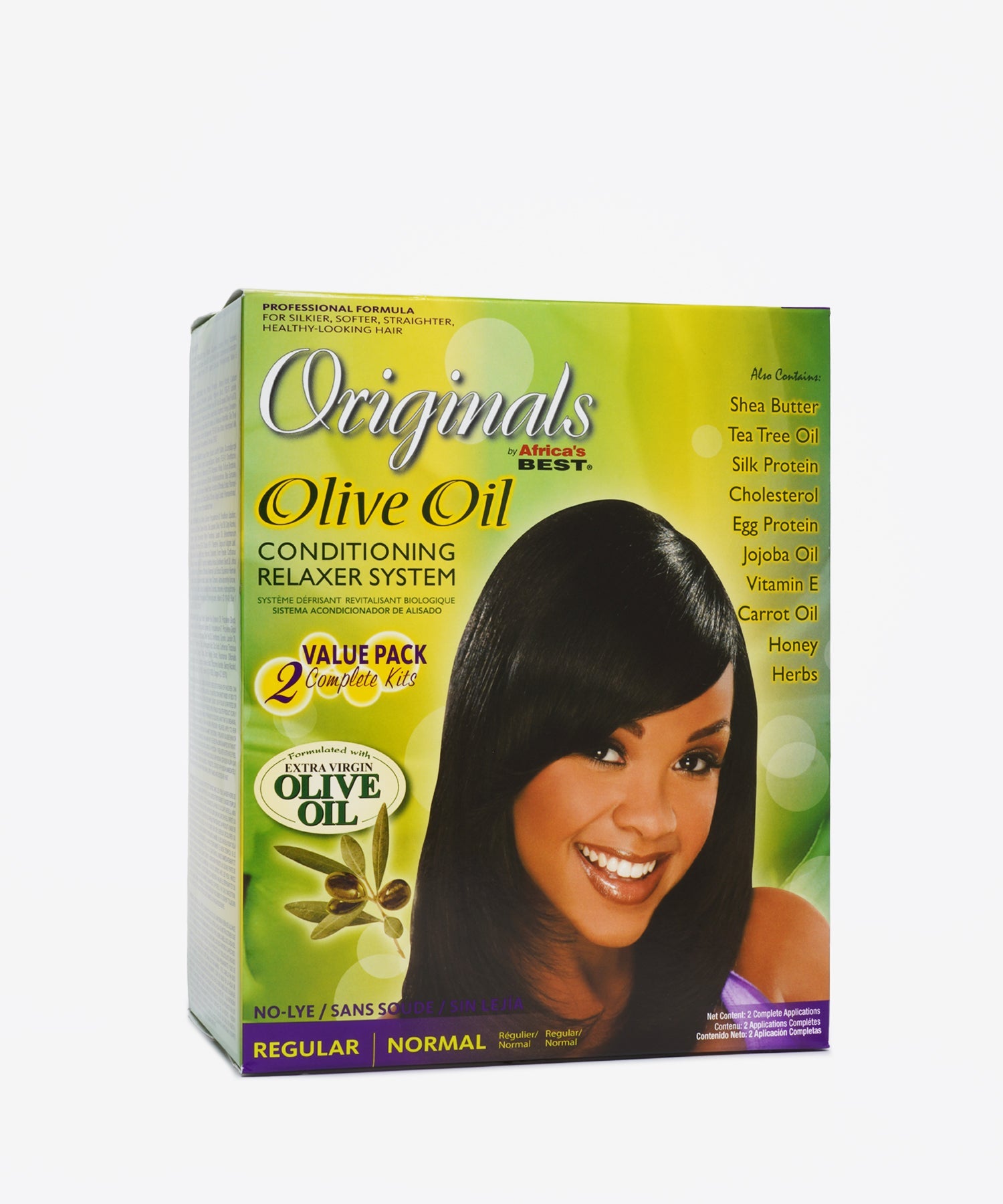 Africa's Best Olive Oil No-Lye Conditioning Relaxer System (Regular) 2 Value Pack