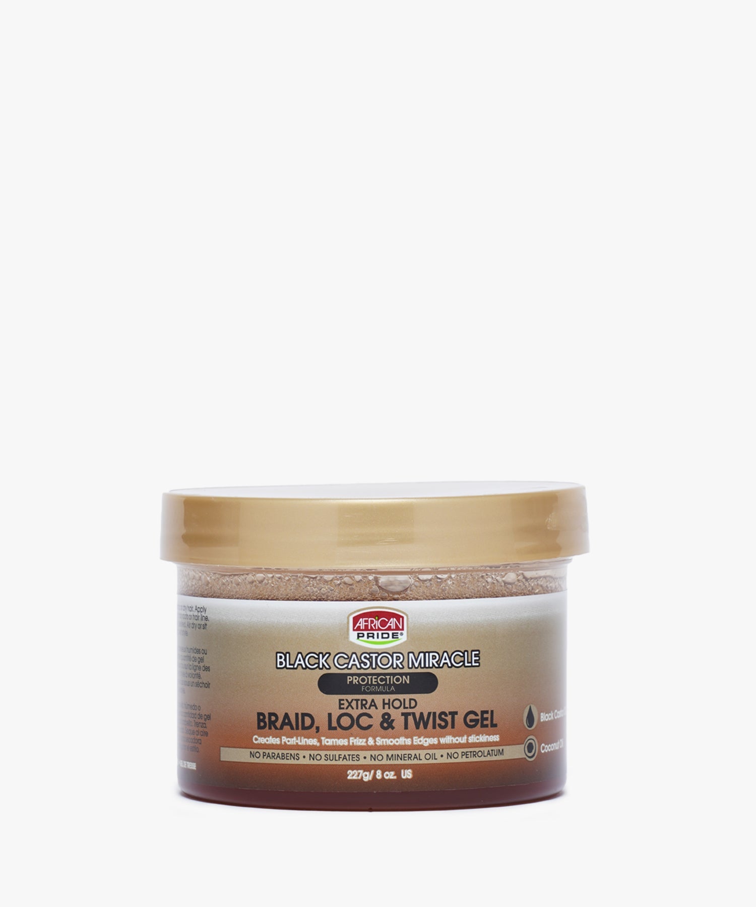 African Pride Black Castor Miracle Braid, Loc & Twist Gel 8oz.