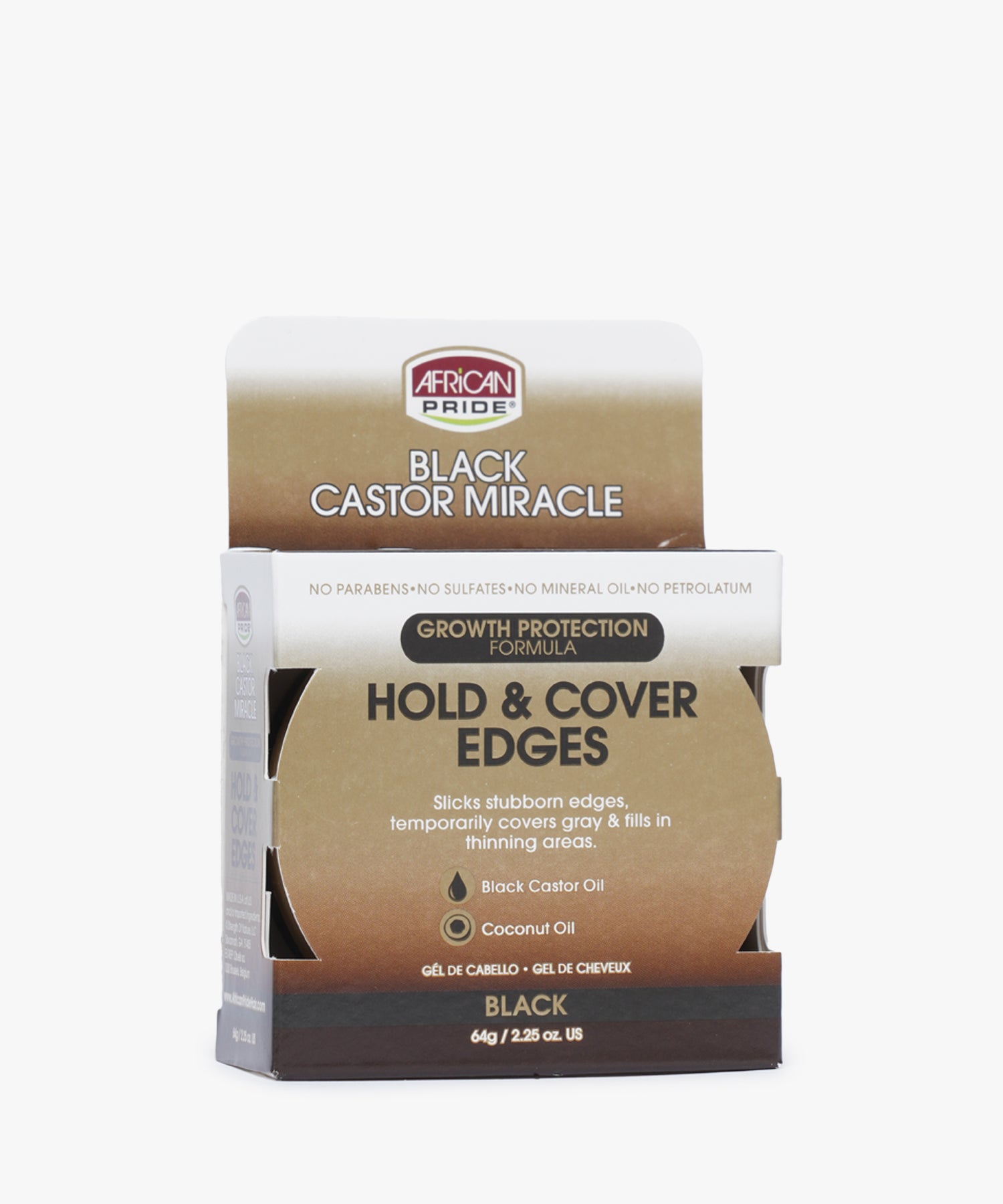 African Pride Black Castor Miracle Hold & Cover Edges 2.25oz.