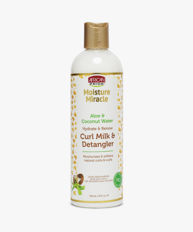 African Pride Moisture Miracle Aloe & Coconut Water Hydrate & Renew Curl Milk & Detangler 354 ml