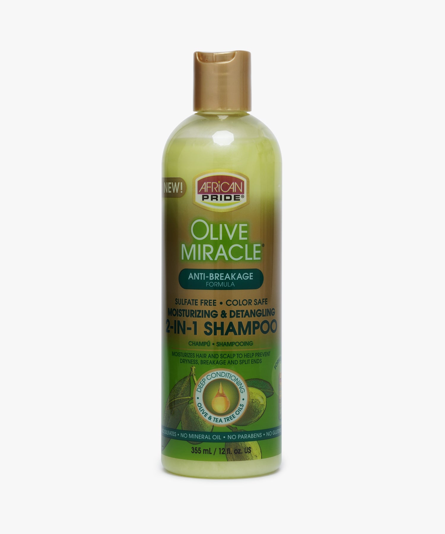 African Pride Olive Miracle Moisturizing & Detangling 2-In-1 Shampoo 355 ml