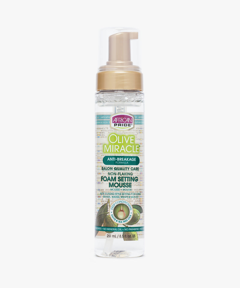 African Pride Olive Miracle Non-Flaking Foam Setting Mousse 251 ml