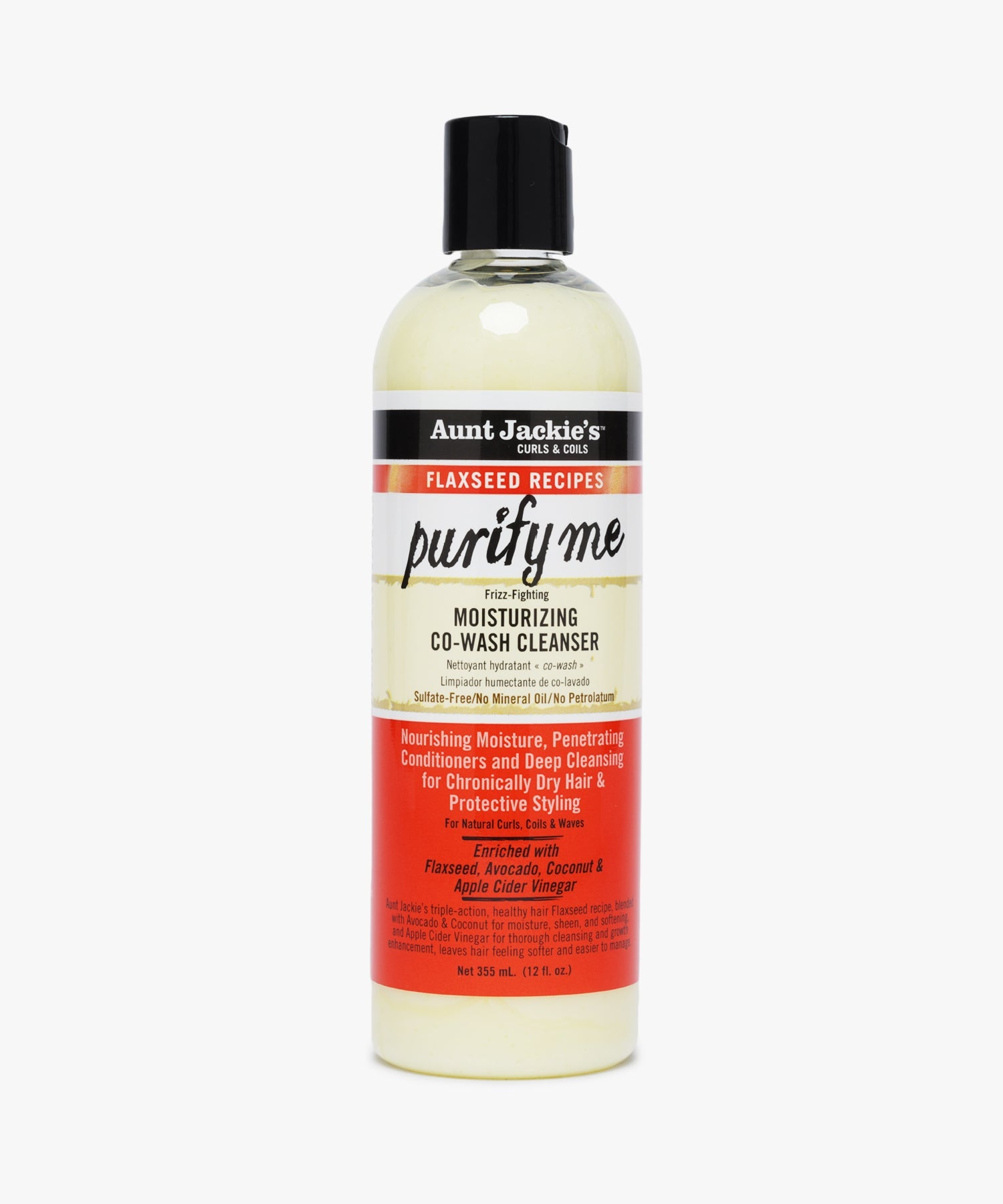 Aunt Jackie's Flaxseed Recipes Purify Me Moisturizing Co-Wash Cleanser 355 ml