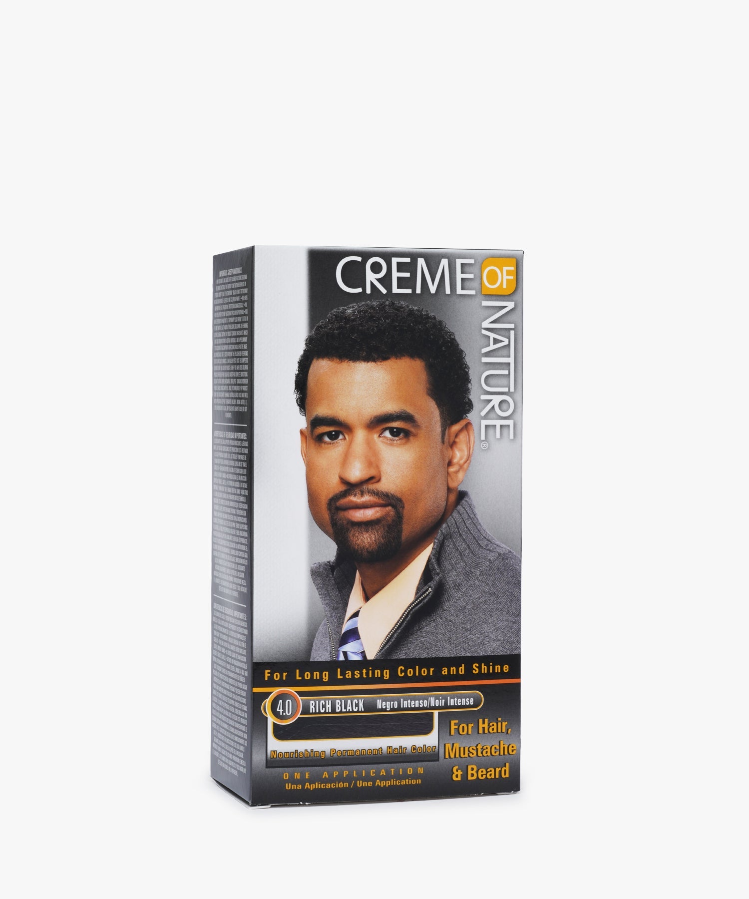 Creme Of Nature For Long Lasting Color And Shine For Hair, Mustache & Beard #4.0 Rich Black