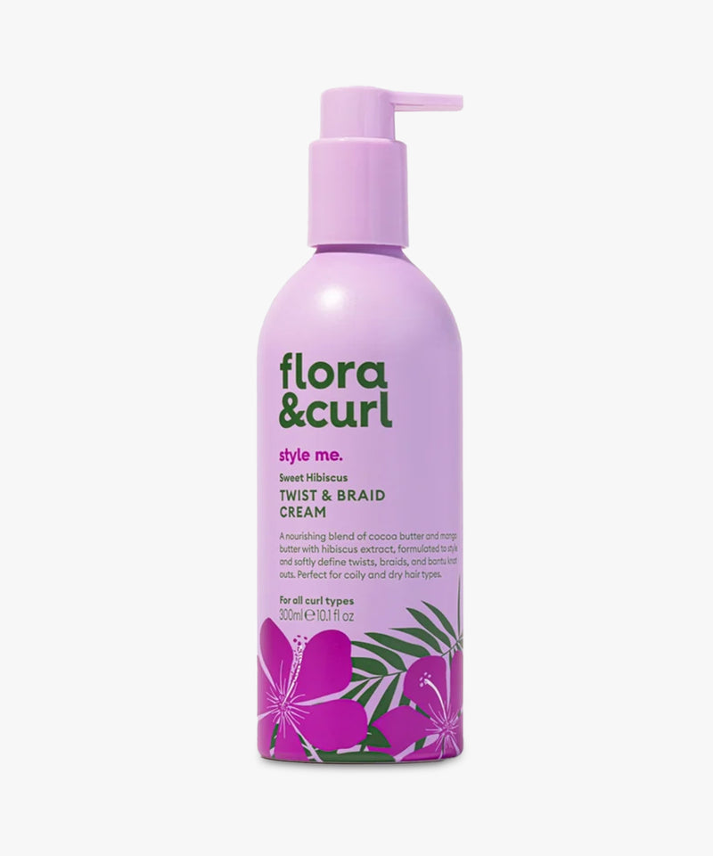 Flora & Curl Style Me Sweet Hibiscus Twist & Braid Cream, stylingcrème voor twists en braids