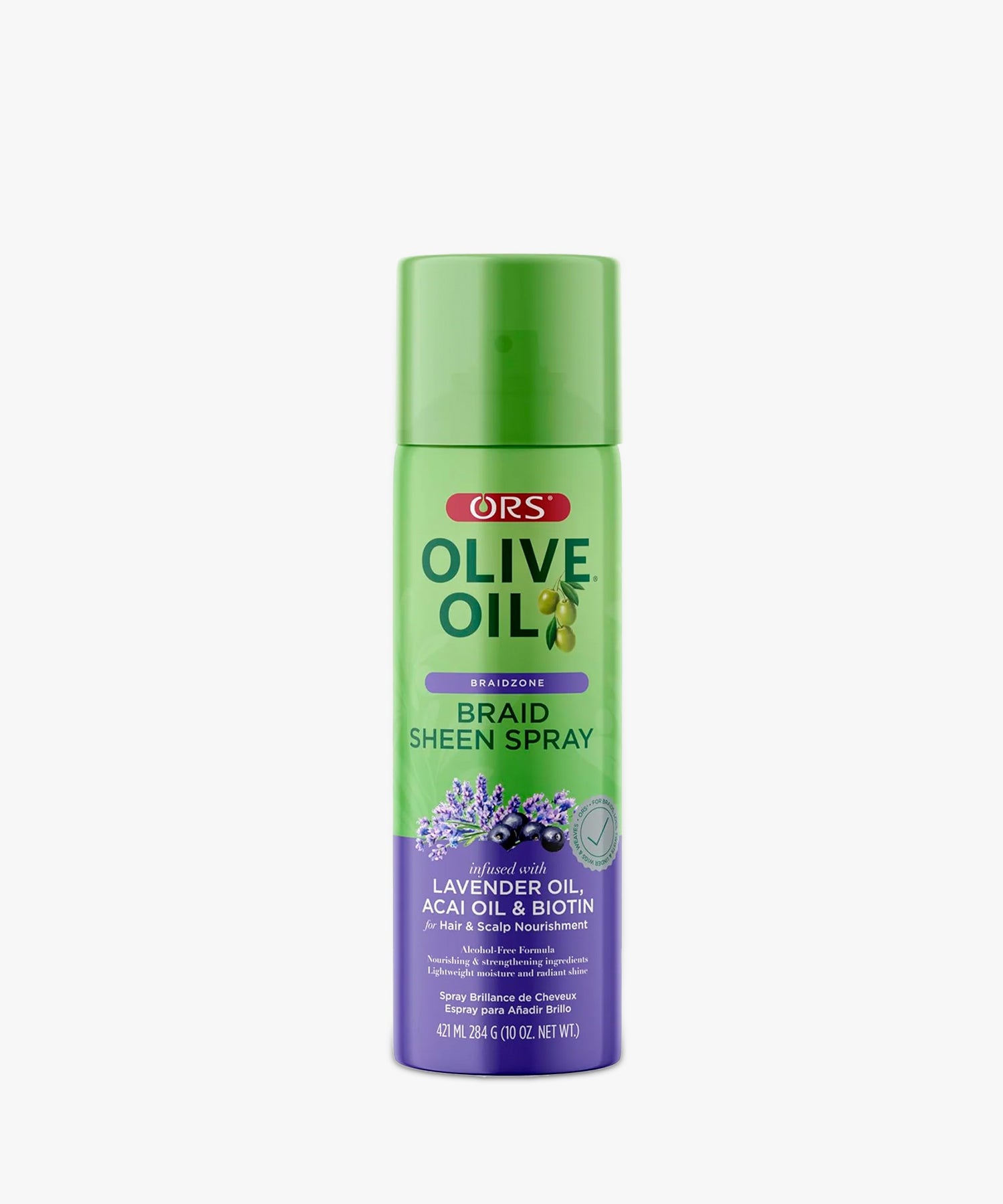 ORS Olive Oil Braid Sheen Spray (Lavender Oil, Acai Oil & Biotin) 421 ml