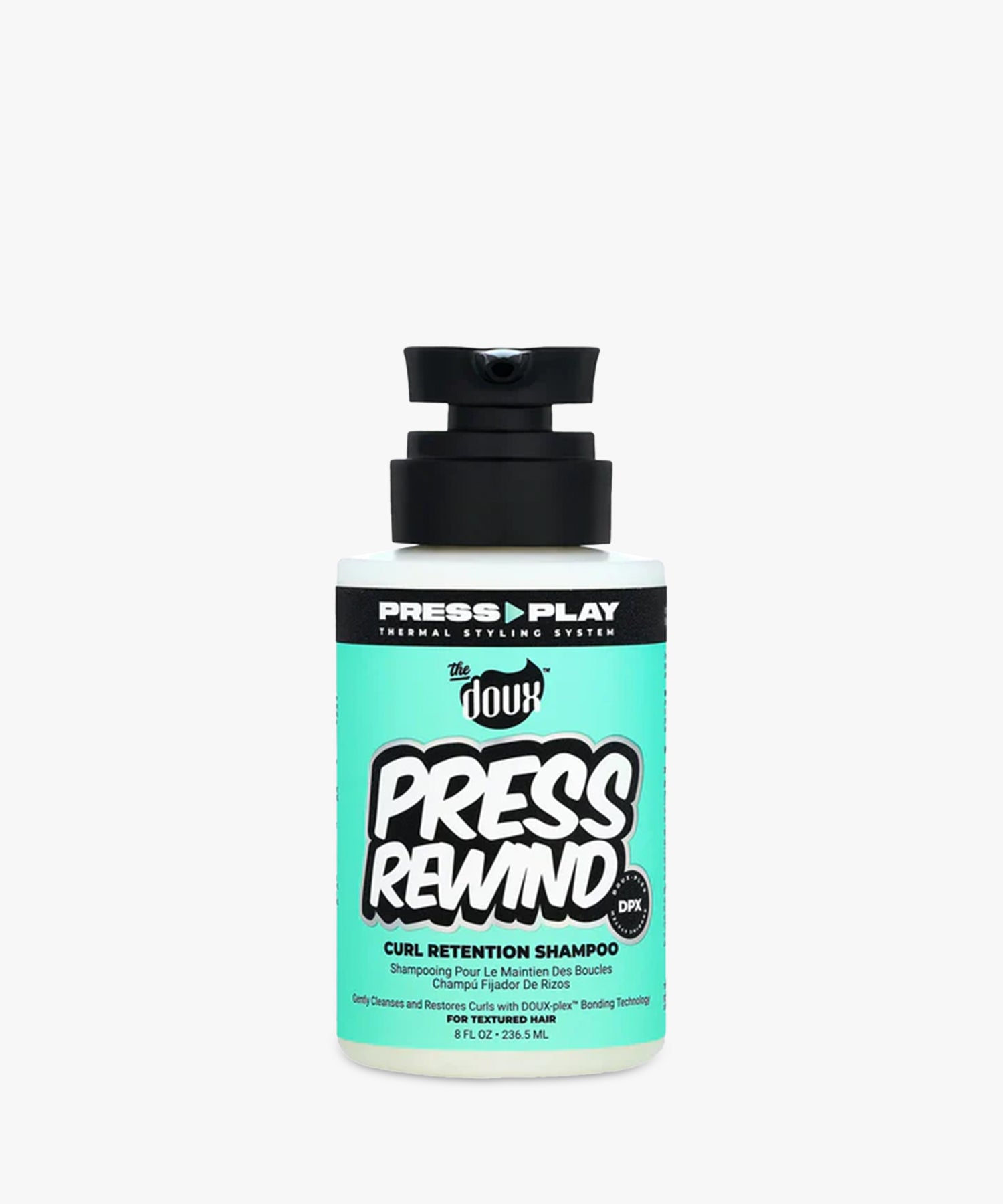 The Doux Press Rewind Curl Retention Shampoo (236,5 ml) — milde shampoo voor natuurlijk krullend haar