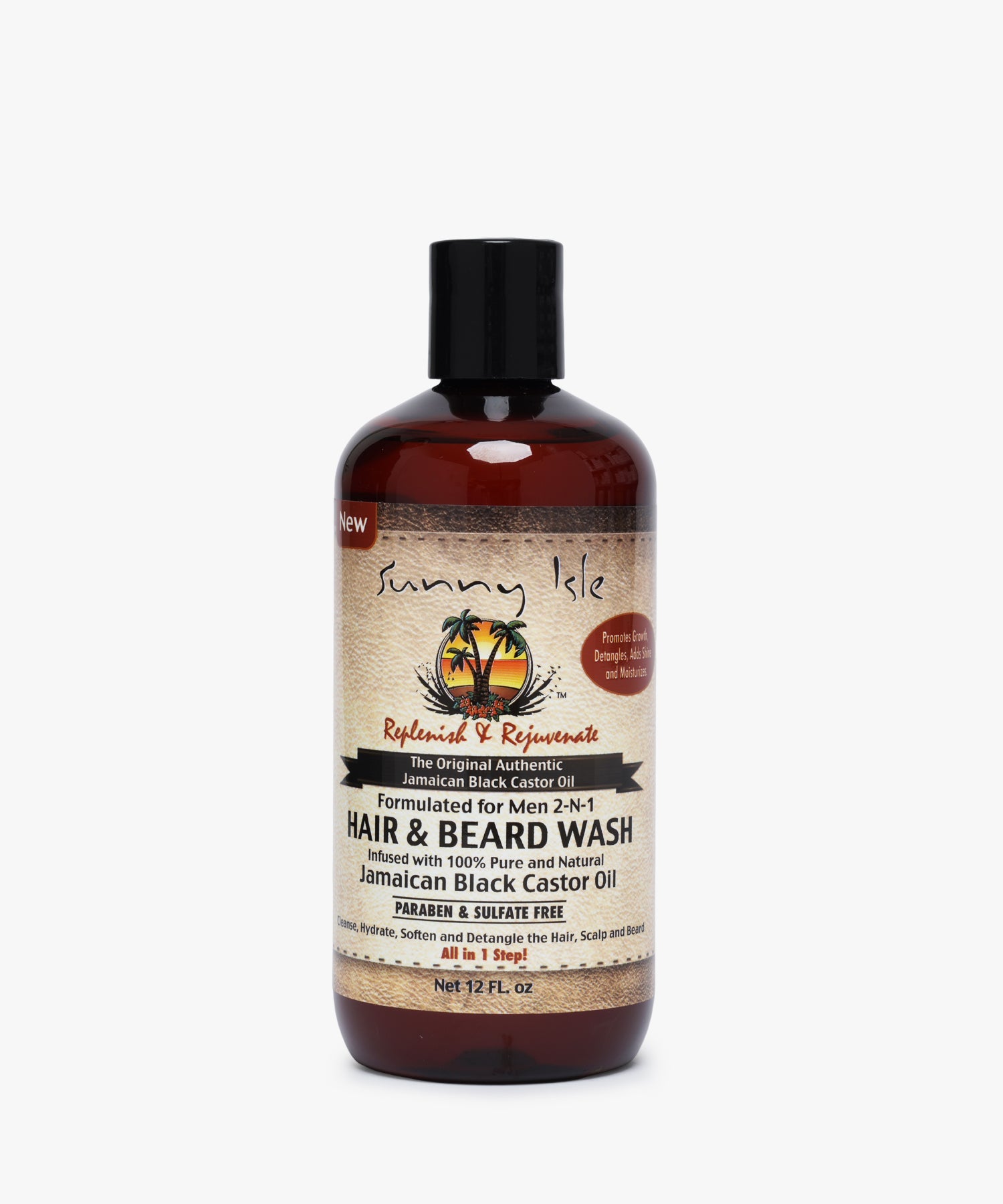 Sunny Isle Hair & Beard Wash Infused with 100% Pure and Natural Jamaican Black Castor Oil