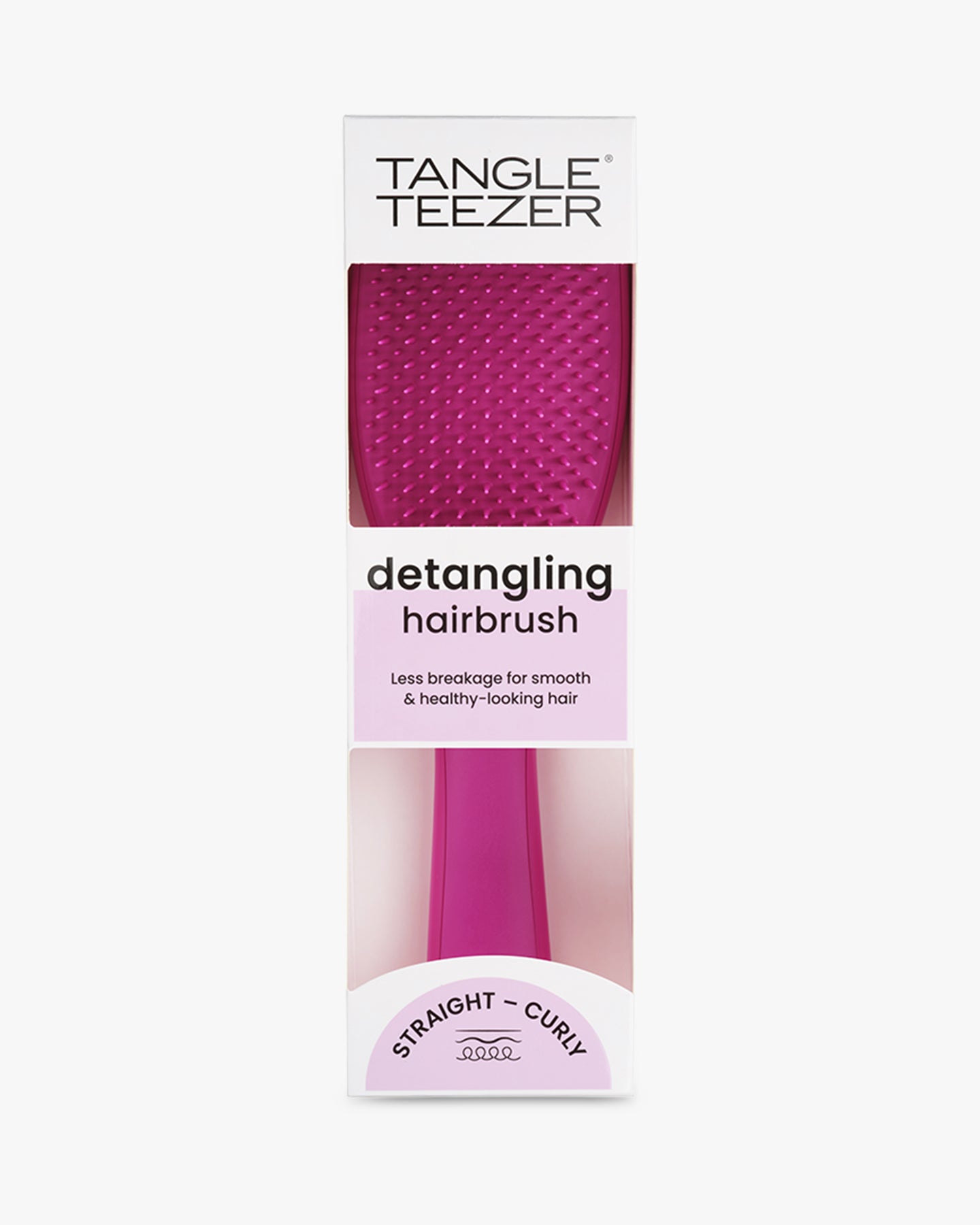 Tangle Teezer Detangling Hairbrush (Straight - Curly) #Electric Raspberry BoxShot