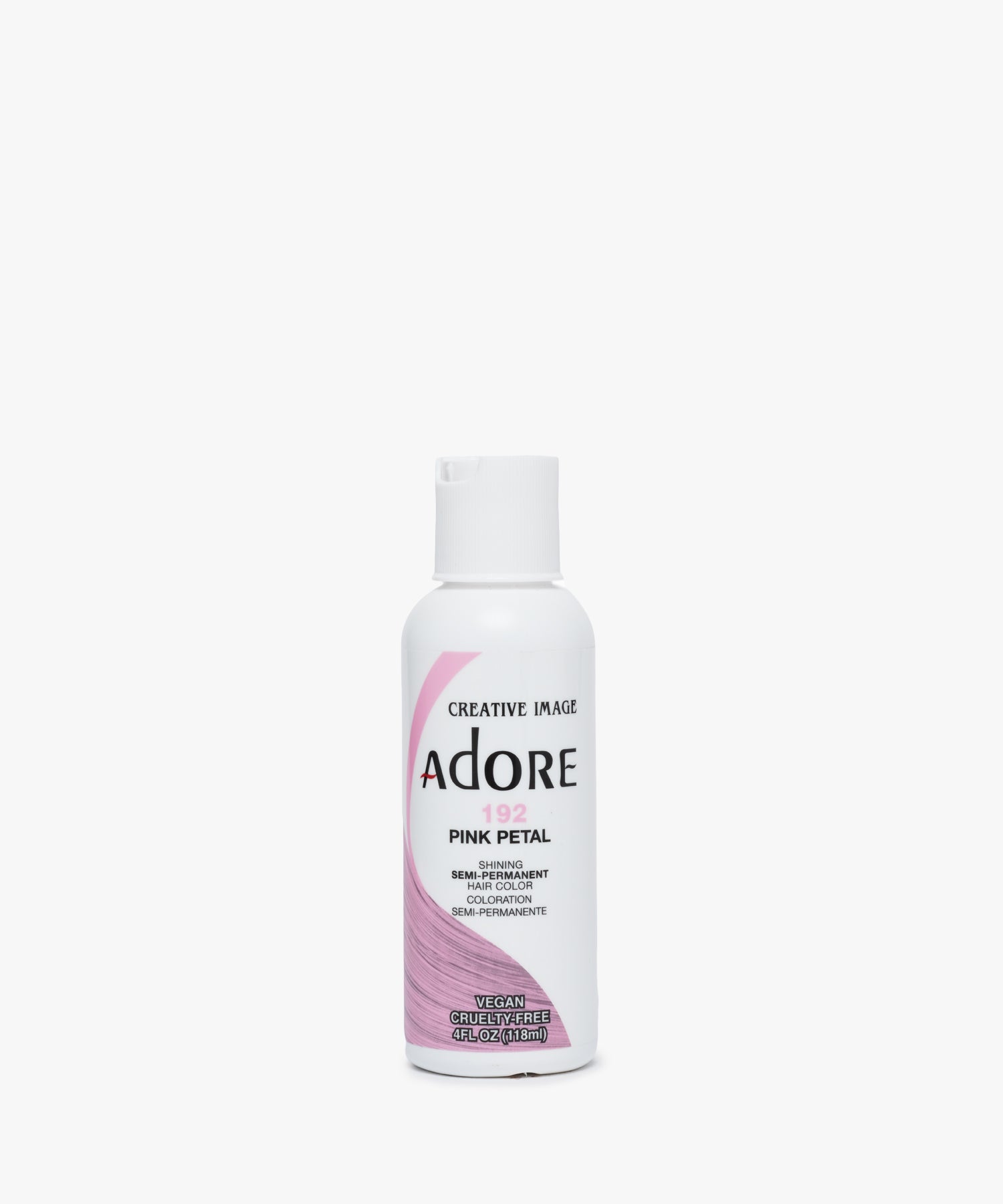 Adore Haarkleur 192 Pink Petal 118 ml – zachte, semipermanente pastelroze haarverf, vegan en zonder peroxide.