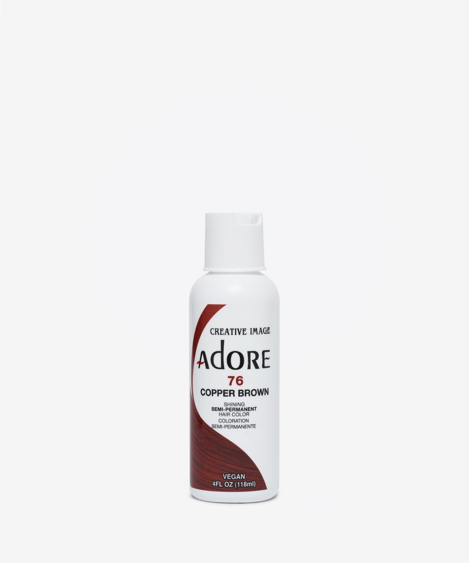 Adore Haarkleur 76 Copper Brown 118 ml – semipermanente vegan haarkleur zonder peroxide, eenvoudig in gebruik