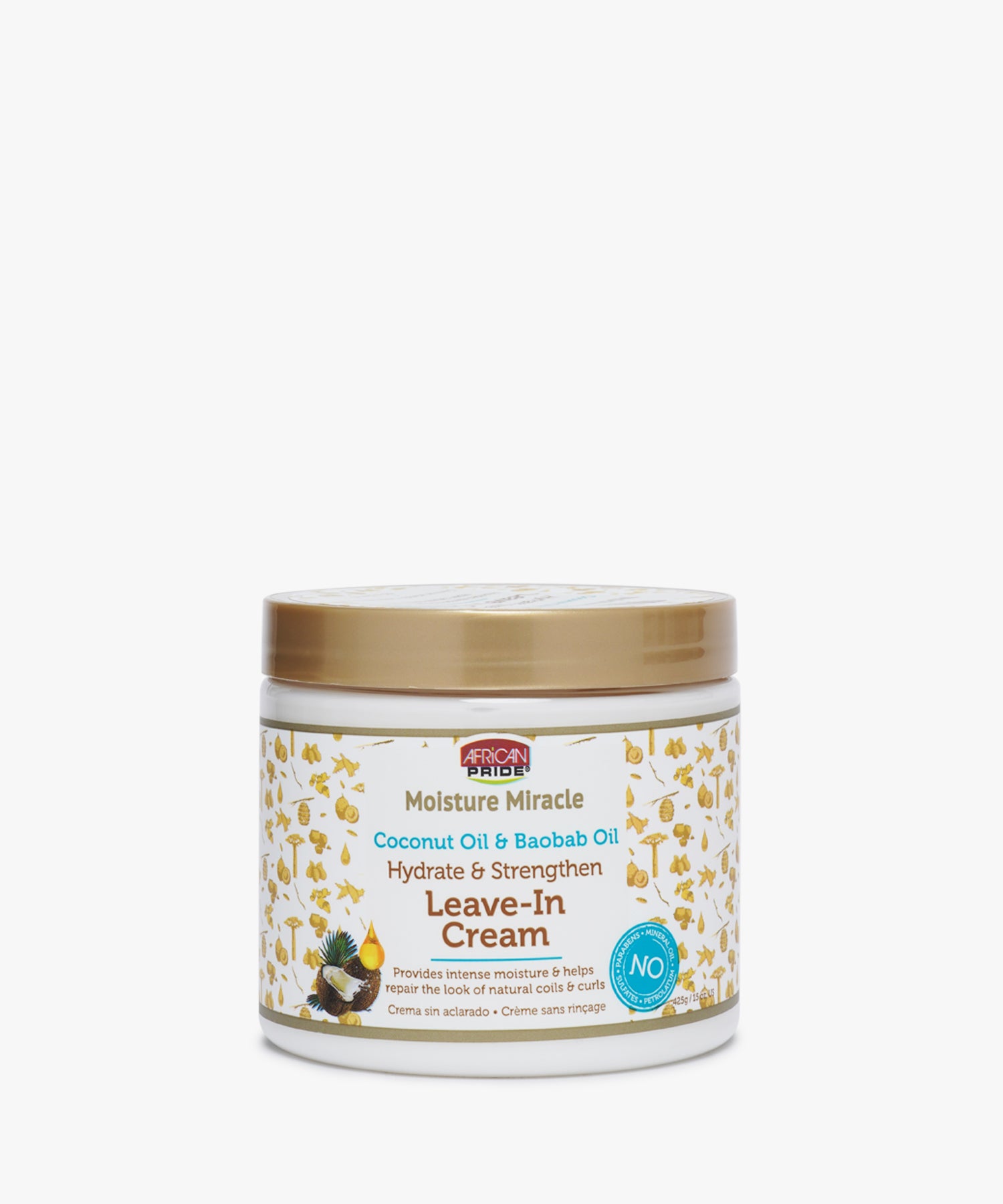 African Pride Moisture Miracle Coconut Oil & Baobab Oil Hydrate & Strengthen Leave-In Cream 425 gr.