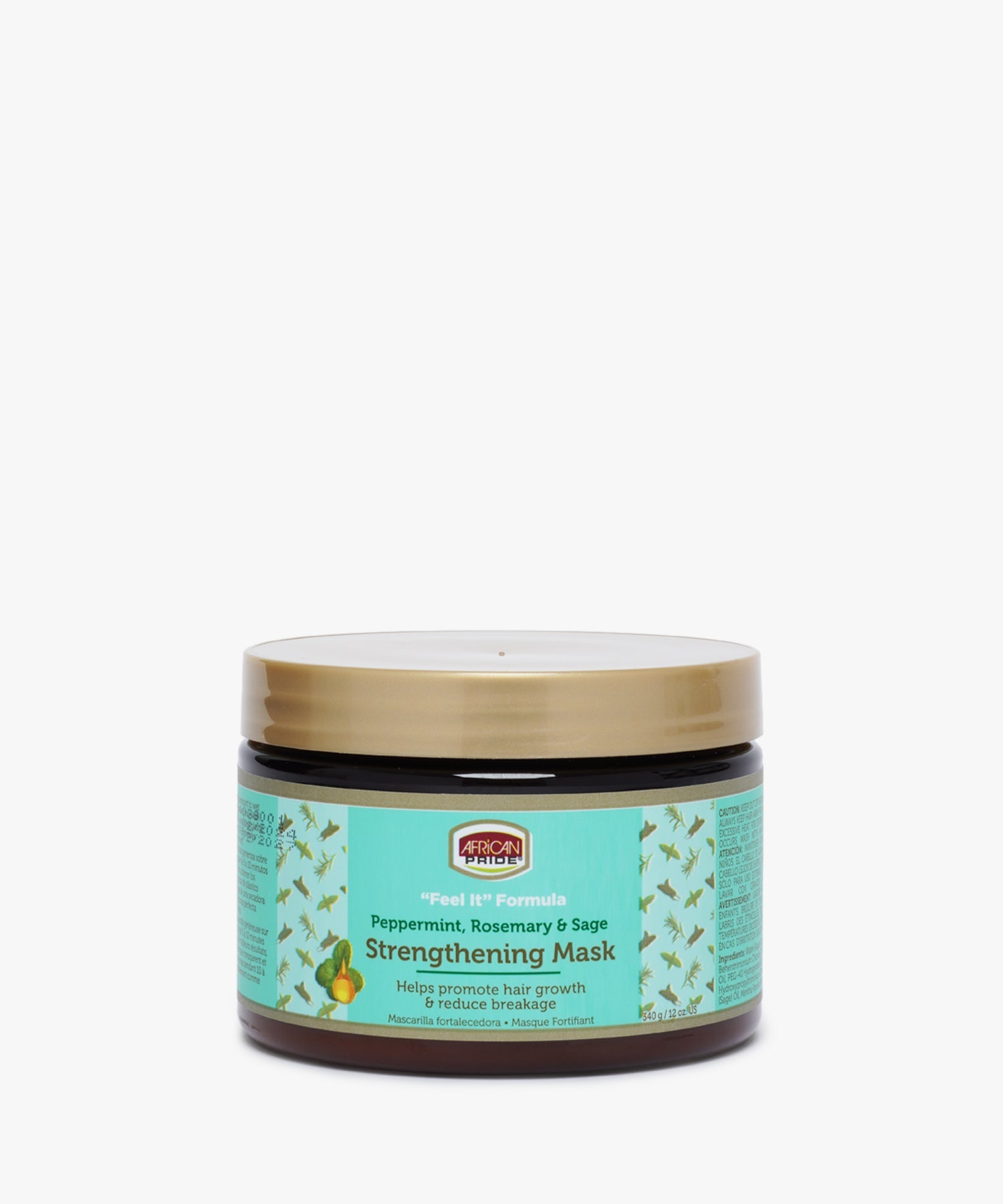 African Pride "Feel It"" Formula Peppermint, Rosemary & Sage Strengthening Mask 340 gr."