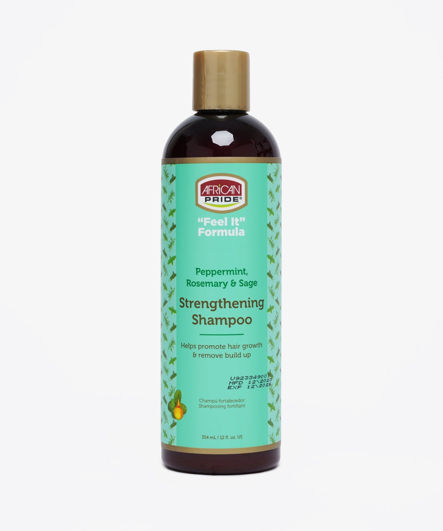 African Pride "Feel It"" Formula Peppermint, Rosemary & Sage Strengthening Shampoo 354 ml"
