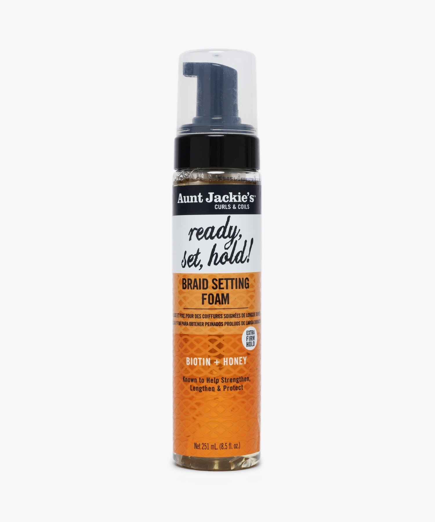 Aunt Jackie's Curls & Coils Ready, Set, Hold! Braid Setting Foam (Biotin + Honey) 251 ml