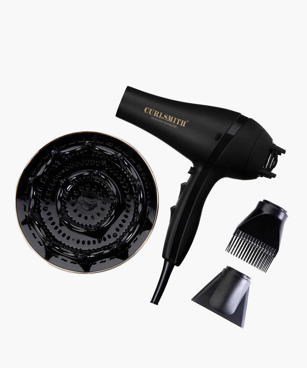 Curlsmith Defrizzion & XXL Diffuser, haardroger met extra grote diffuserkop voor krullen