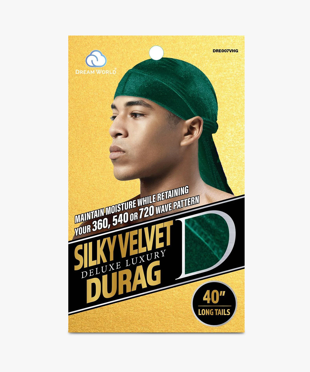 Dream World Silky Velvet Durag (Hunter Green) #DRE007VHG