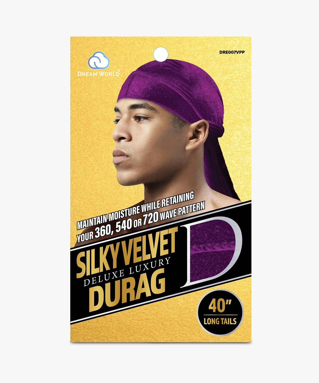 Dream World Silky Velvet Durag (Purple) #DRE007VPP