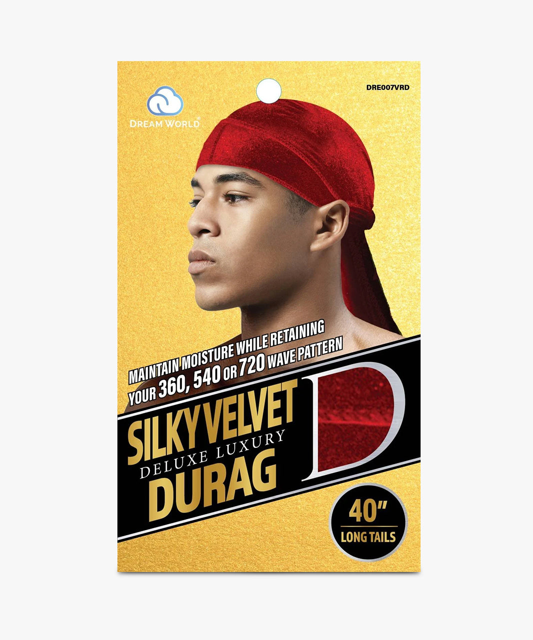 Dream World Silky Velvet Durag (Red) #DRE007VRD