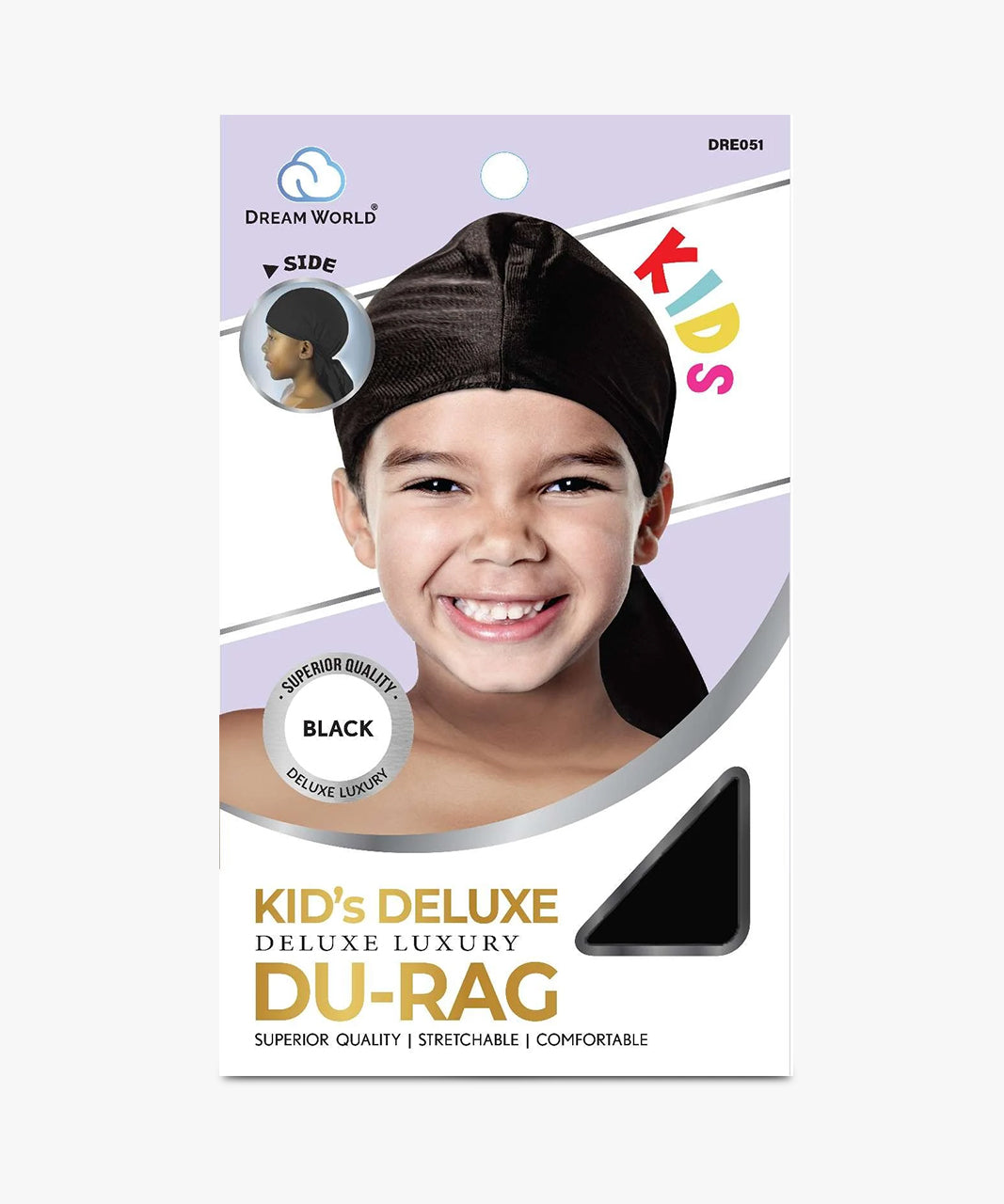 Dream World Kid's Deluxe Du-Rag Black #DRE051