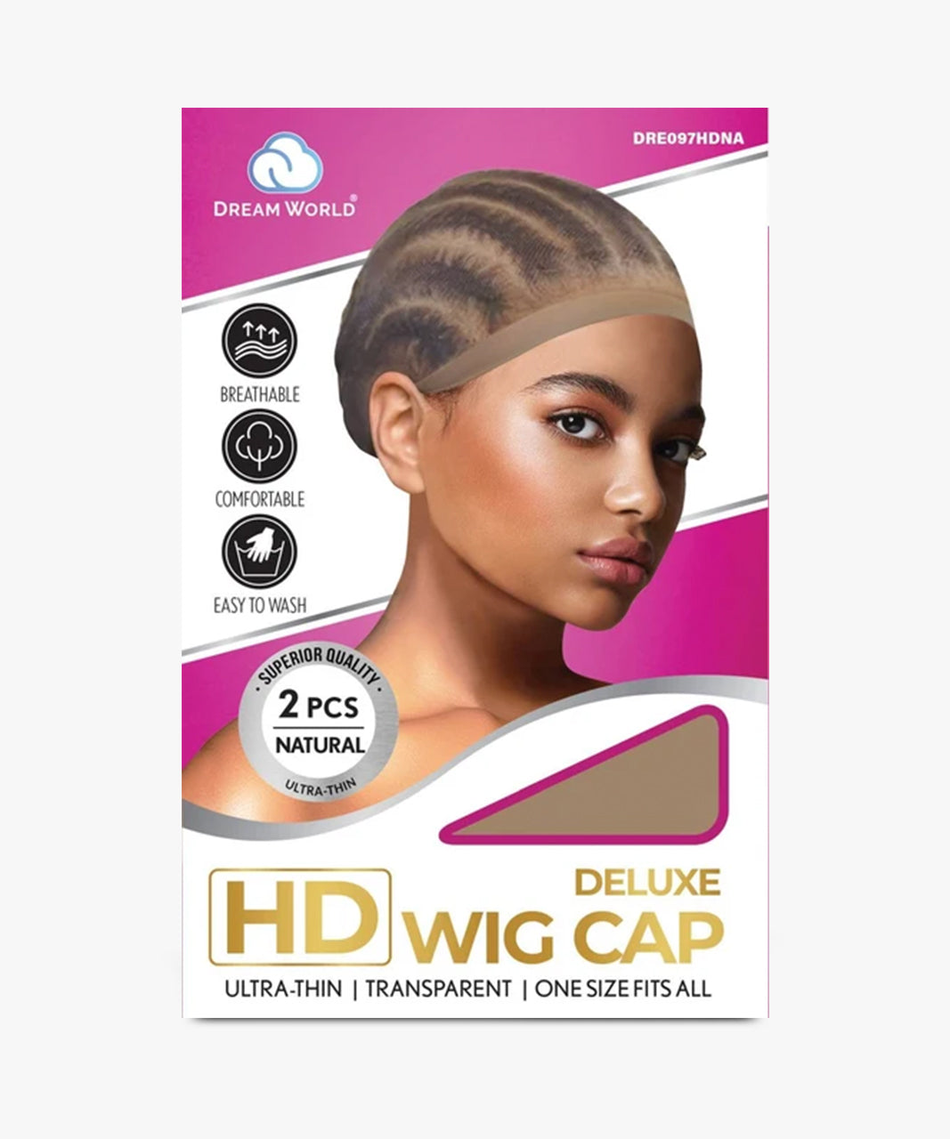 Dream World HD Deluxe Wig Cap 2 Pcs Natural #DRE097HDNA