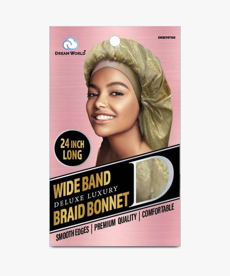 Dream World Wide Band Braid Bonnet (24 Inches Long) #DRE174TGD