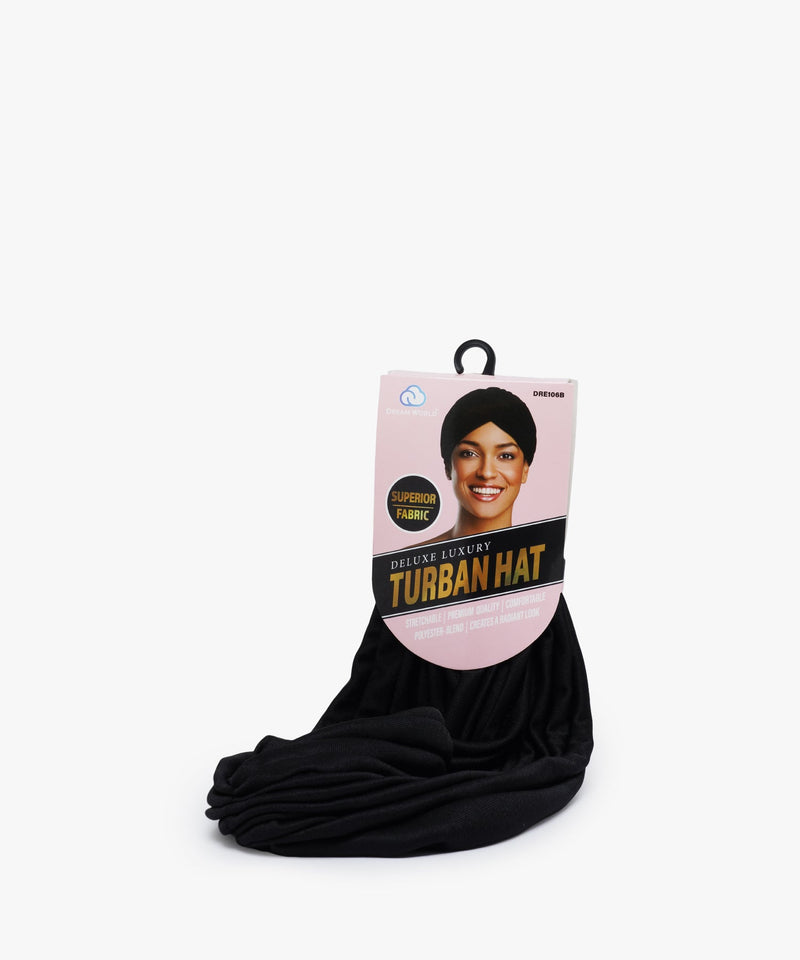 Dream World Turban Hat Black (Superior Fabric) #DRE106B