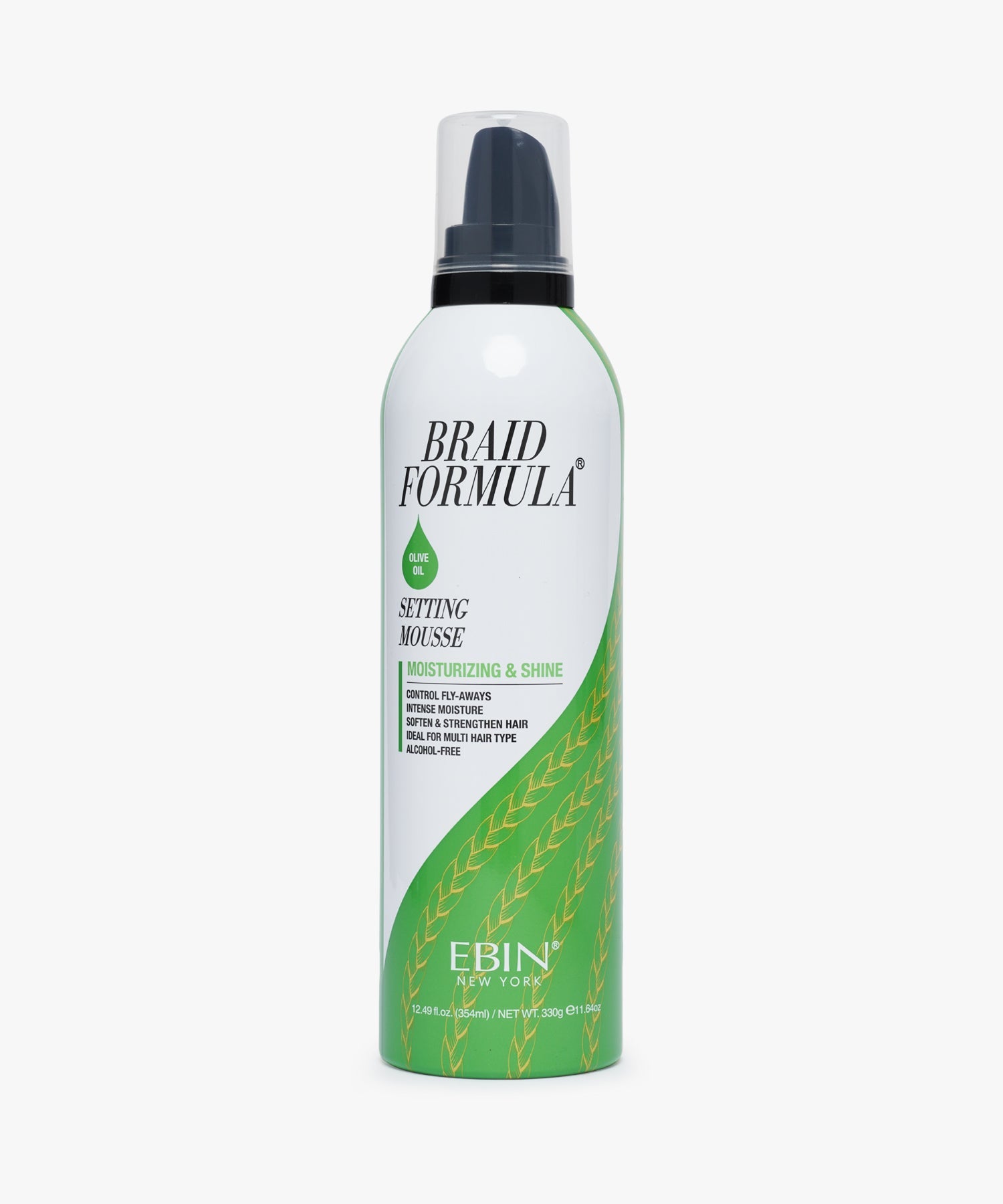 Ebin Braid Formula Setting Mousse (Moisturizing & Shine) #Olive Oil 354 ml
