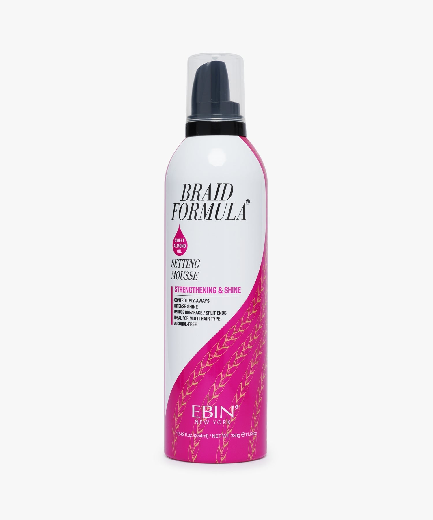 Ebin Braid Formula Setting Mousse (Strengthening & Shine) #Sweet Almond 354 ml
