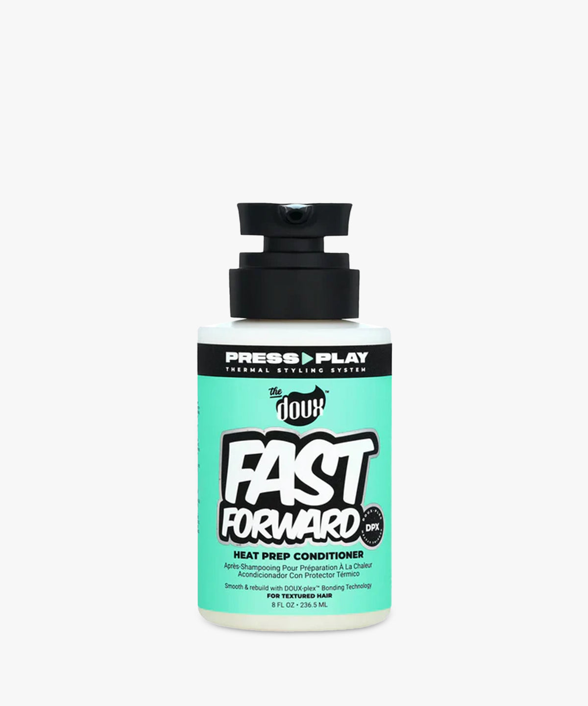 The Doux Fast Forward Heat Prep Conditioner (236,5 ml) — hittebeschermende blow-dry conditioner voor natuurlijk haar