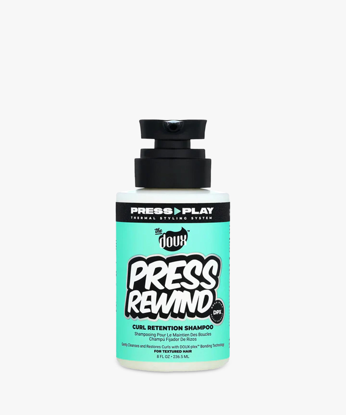 The Doux Press Rewind Curl Retention Shampoo (236,5 ml) — milde shampoo voor natuurlijk krullend haar