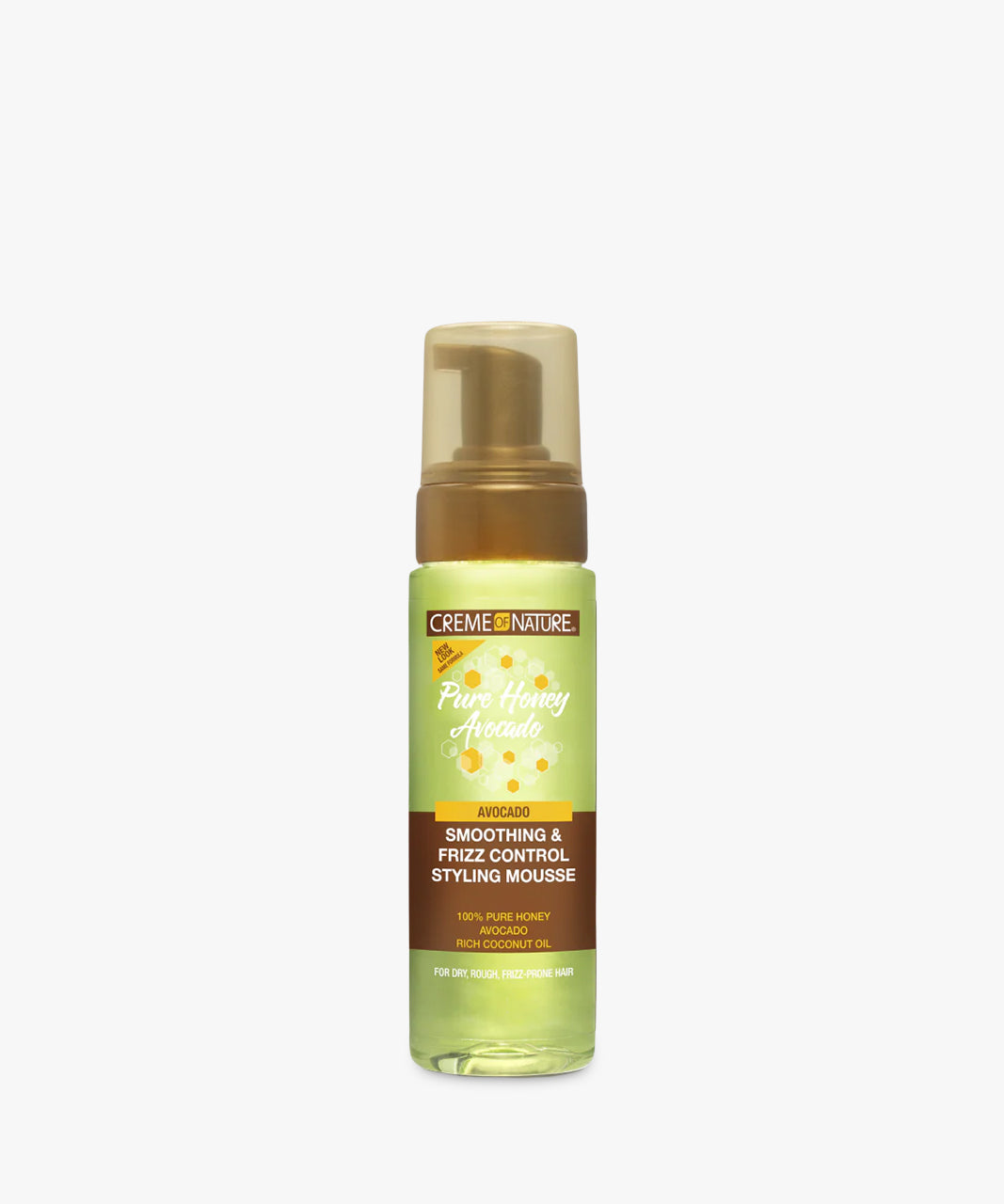Creme of Nature Pure Honey Hair Food Smoothing & Frizz Control Styling Mousse (Pure Honey Coconut Oil + Avocado) 207 ml