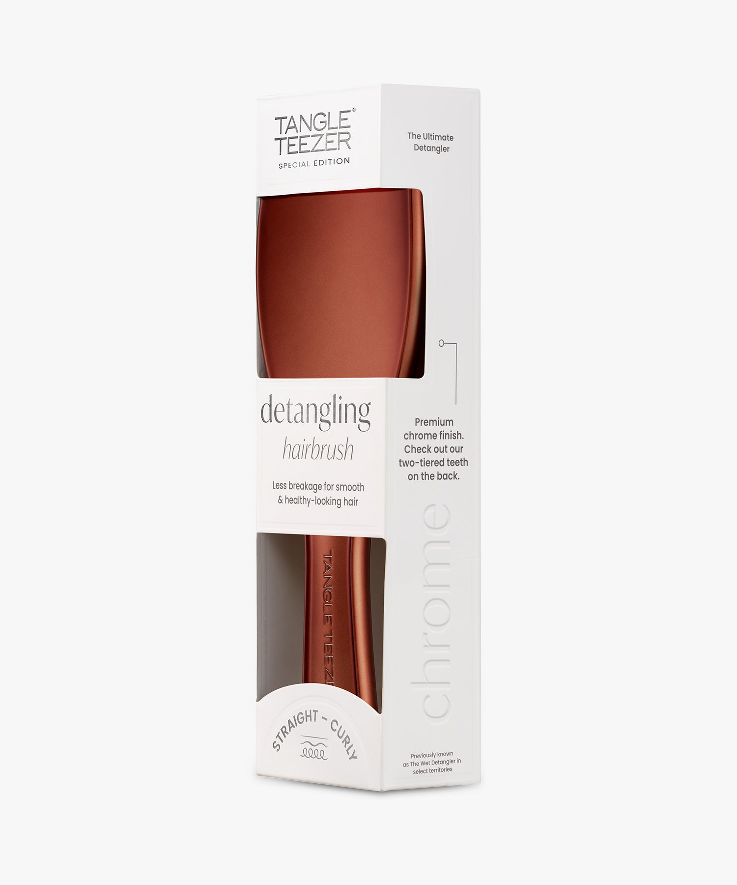 Tangle Teezer Special Edition Detangling Hairbrush (Straight-Curly) #Chrome Chocolate Bronze