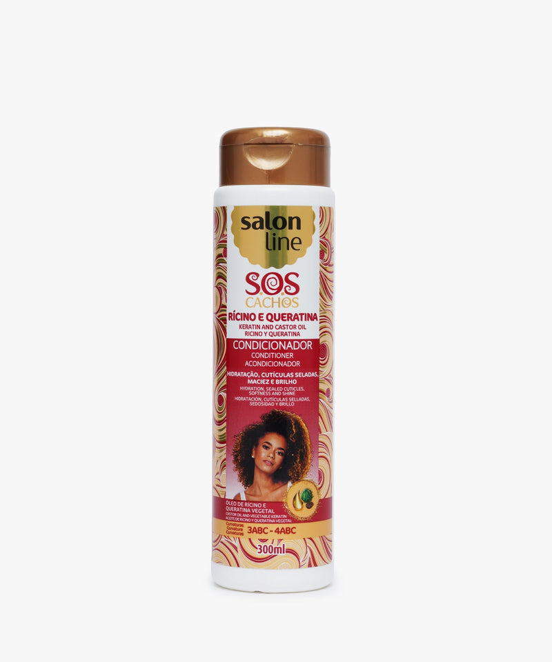 Salon Line S.O.S Cachos Ricino E Queratina (Keratin & Castor Oil) Conditioner 300 ml
