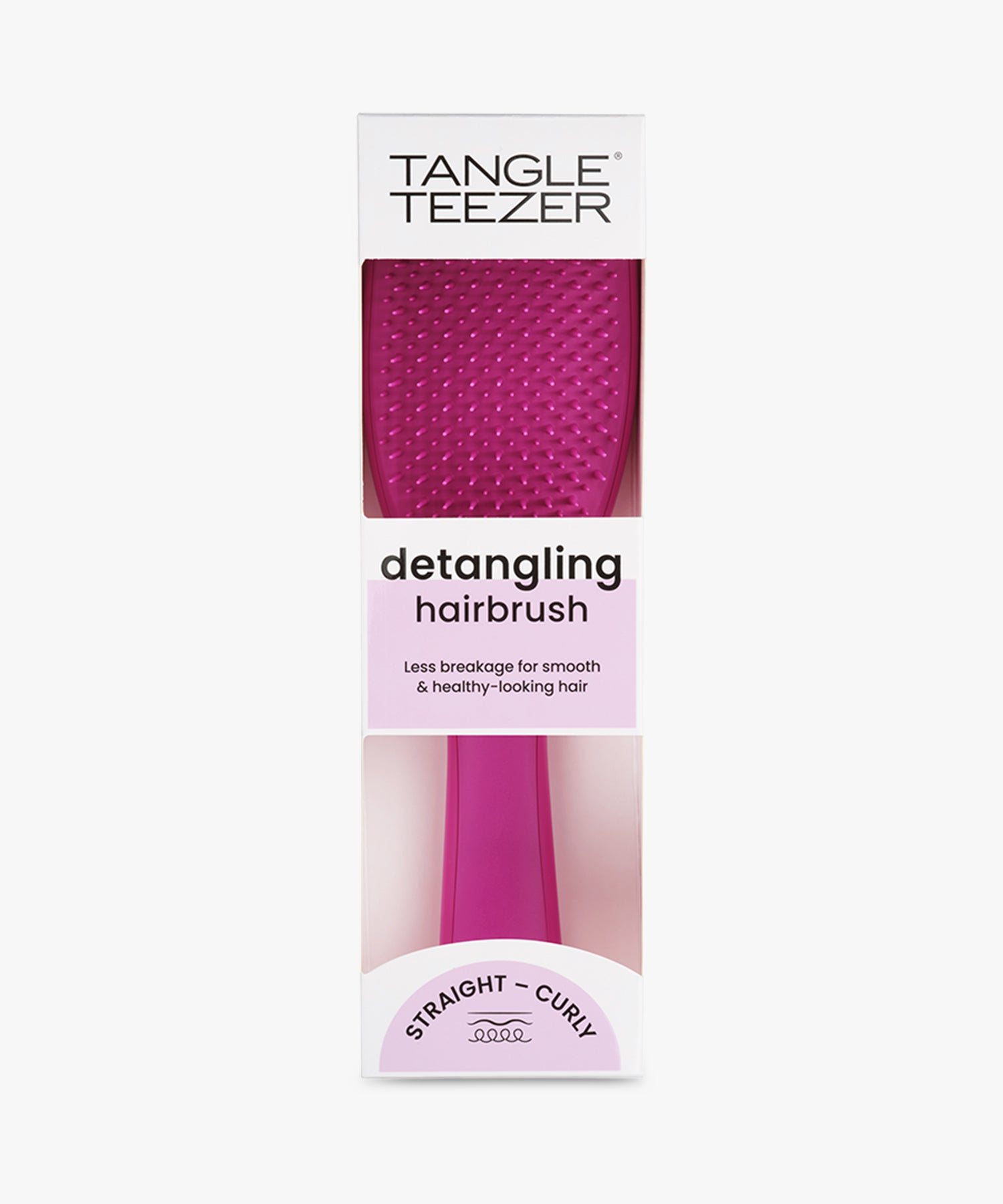 Tangle Teezer Detangling Hairbrush (Straight - Curly) #Electric Raspberry BoxShot