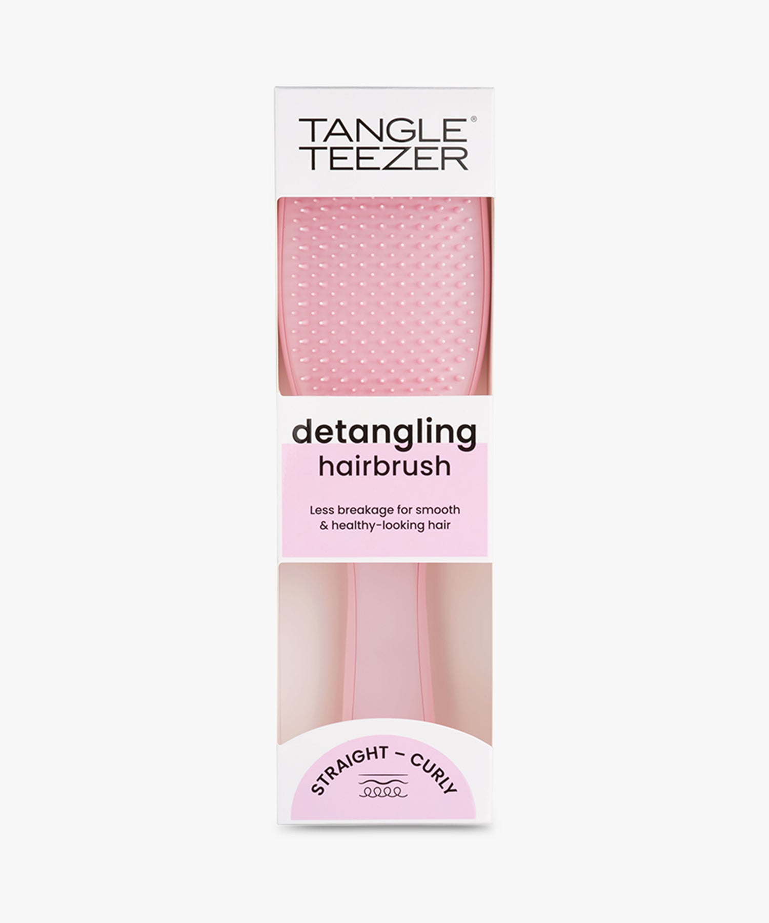 Tangle Teezer Detangling Hairbrush (Straight - Curly) #Millennial Pink BoxShot